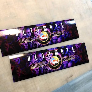 Pegatina para marquesina de Arcade1Up – Gráfico personalizado auténtico para máquina recreativa (45 cm x 12,7 cm)