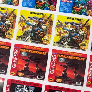 SEGA カートリッジ ゲーム交換ラベル。ゲーム ラベルを、本物そっくりの Sega Genesis カートリッジの交換品に交換します。