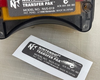 N64 Transfer Pak-ersättningsdekaler i vinyl