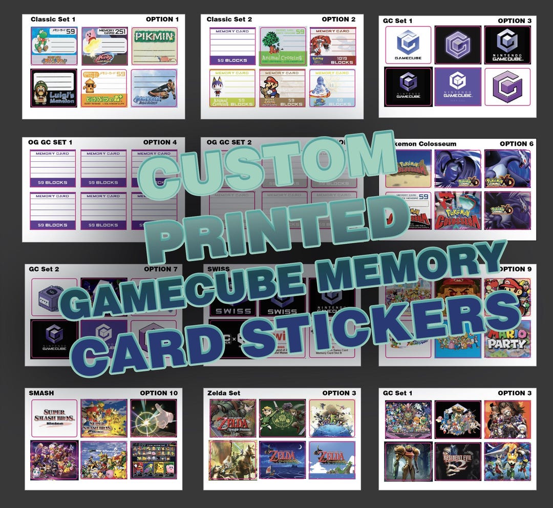Custom Nintendo Gamecube Memory Card Replacement Label Packs - Etsy