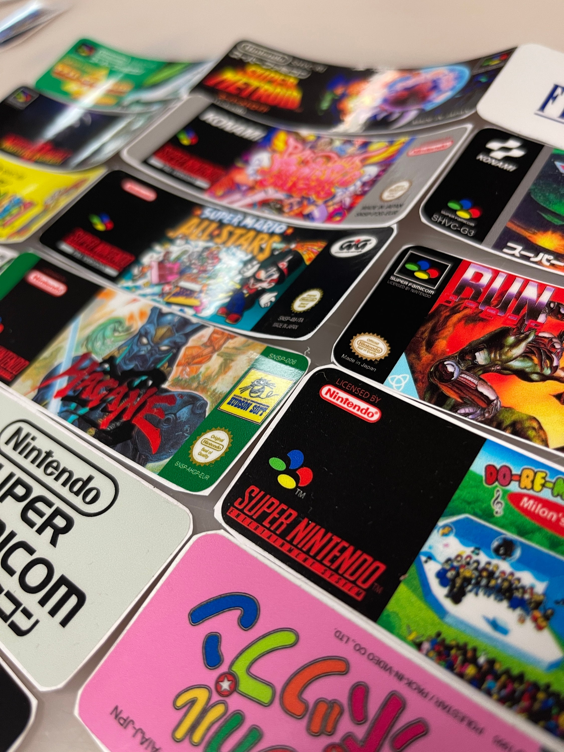 スーパーファミコンカートリッジのゲームラベル交換用。本物のような