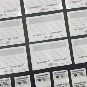 Etiquetas para tarjetas de memoria Controller Pak de Nintendo 64 (N64) - Reproducción