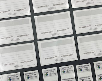 Nintendo 64 N64 Controller Pak geheugenkaartlabels - reproductie