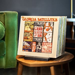 Premium Vinyl Record Storage - a Mid-Century Style Record Holder, 60 LP Capacity - Complements Any Record Player