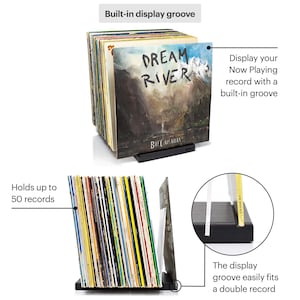 Vinyl Record Storage - a Mid-Century Style Record Holder 50LP, Display Groove