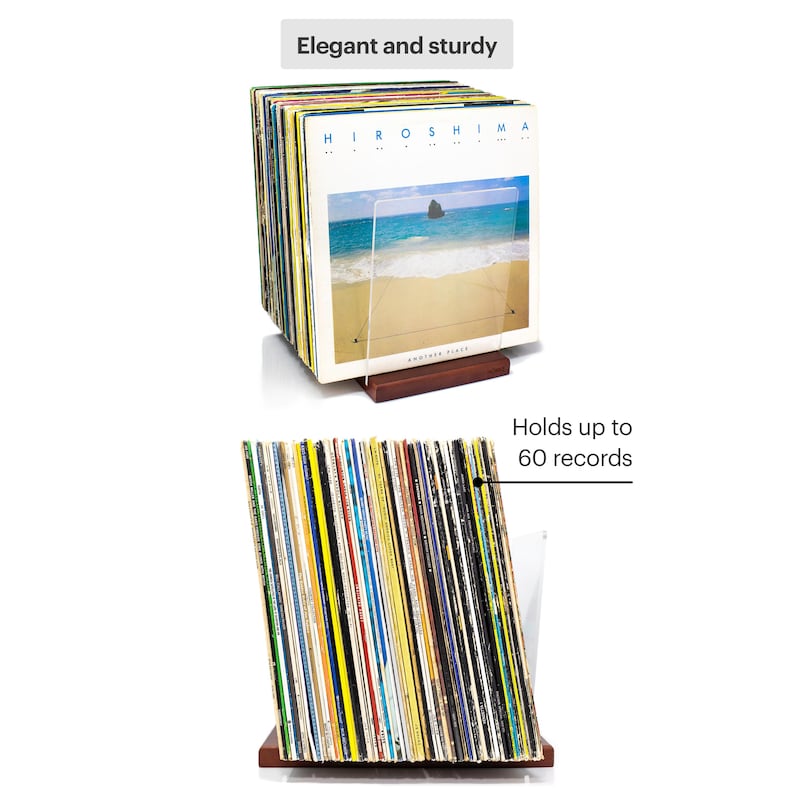 Vinyl Record Storage - a Mid-Century Style Record Holder 60LP Capacity
