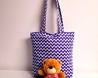 Handmade | Purple Chevron | Tote Bag | For her