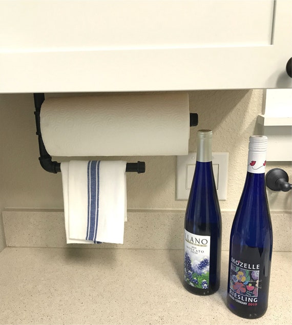 Farmhouse Under Cabinet Paper Towel Holder W hand Towel Bar Etsy