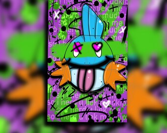 Mudkip Glossy Print | Water Type | Multiple Sizes | Art Print | Wall Art | Digital Print | Pokémon Fan Art | Anime Art