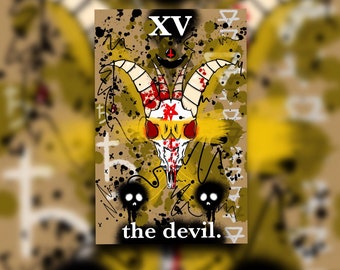 The Devil  Inch Print | Tarot | Divination | Devil | 15 | Graffiti | Trash Polka | Art Print | Wall Art | Digital Print