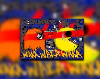 Pac-Man Art Print | Arcade | Waka Waka | Wall Art | Arcade Decor