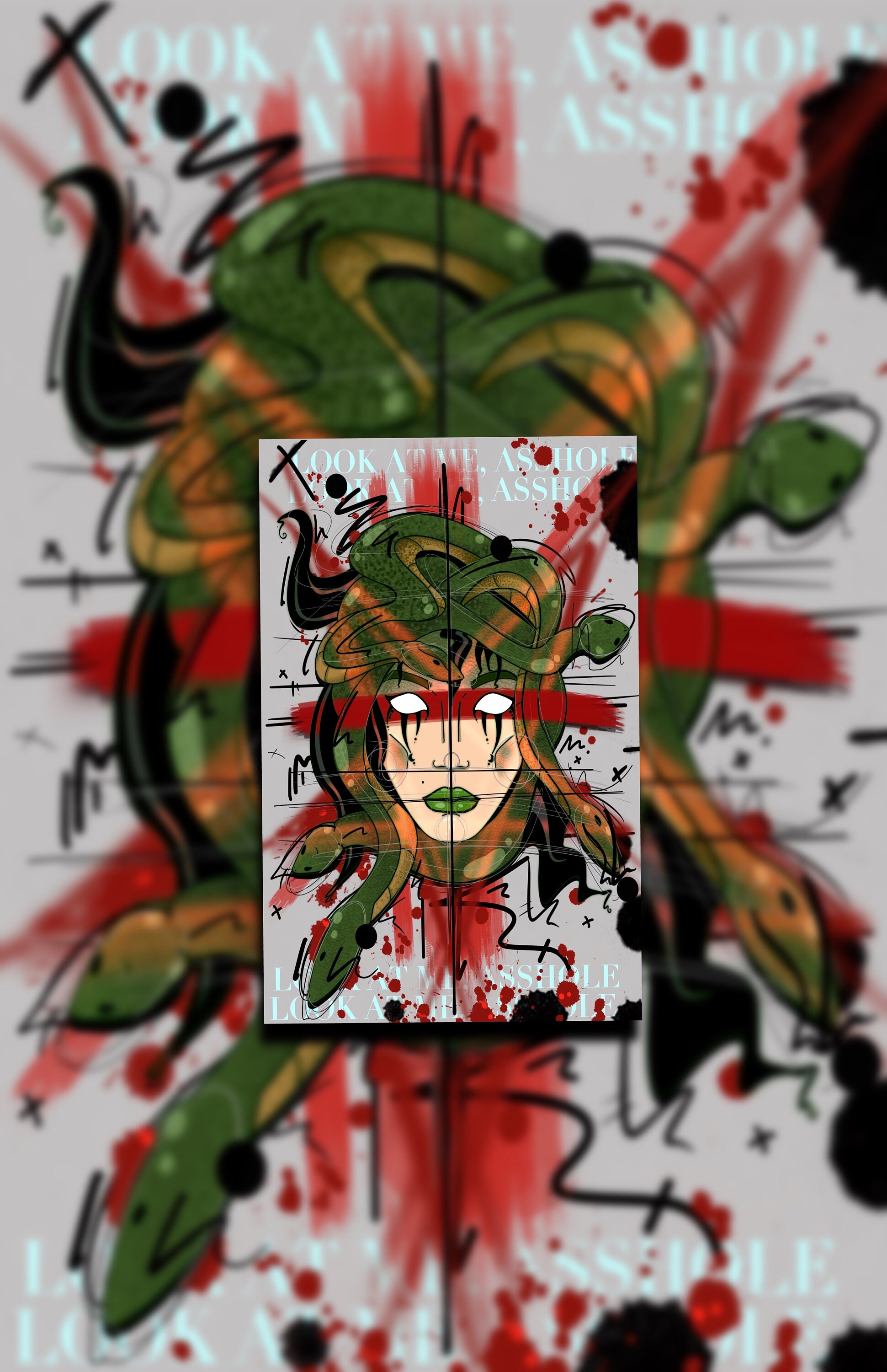 Medusa Print | Greek Mythology | Gorgons | Look at Me, A**hole Print ...
