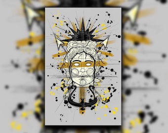 Apollo Sun God Print | Greek God | Mythology | Large Print | Small Print | Wall Art | Art Print | Multiple Sizes