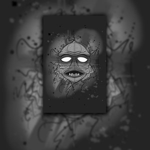 Creature From The Black Lagoon Black and White Print | Multiple Sizes | Universal Monster | Horror Icon | Halloween | Spooky | Art Print |