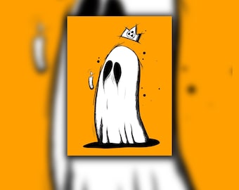 Ghost with a Crown Print