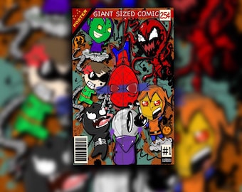SpiderMan and Friends 11x17 Inch Print | Graffiti | Trash Polka | Art Print | Wall Art | Digital Print