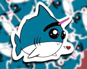 Anti-Anxiety “Narwhal” Vinyl Sticker | Shark Sticker | Cute Sea Animal | Anti-Anxiety | Journal Sticker | Laptop Sticker | 2"x2"