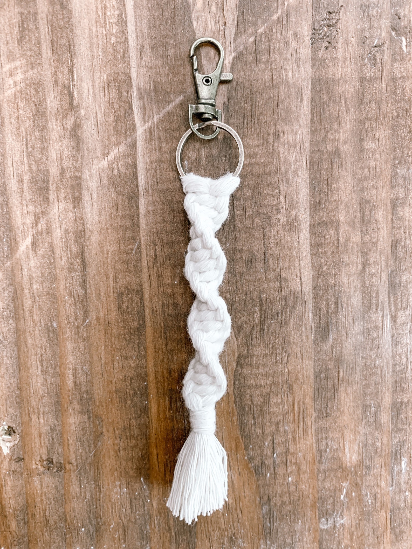 Macrame twist keychain macrame keychain boho keychain Etsy