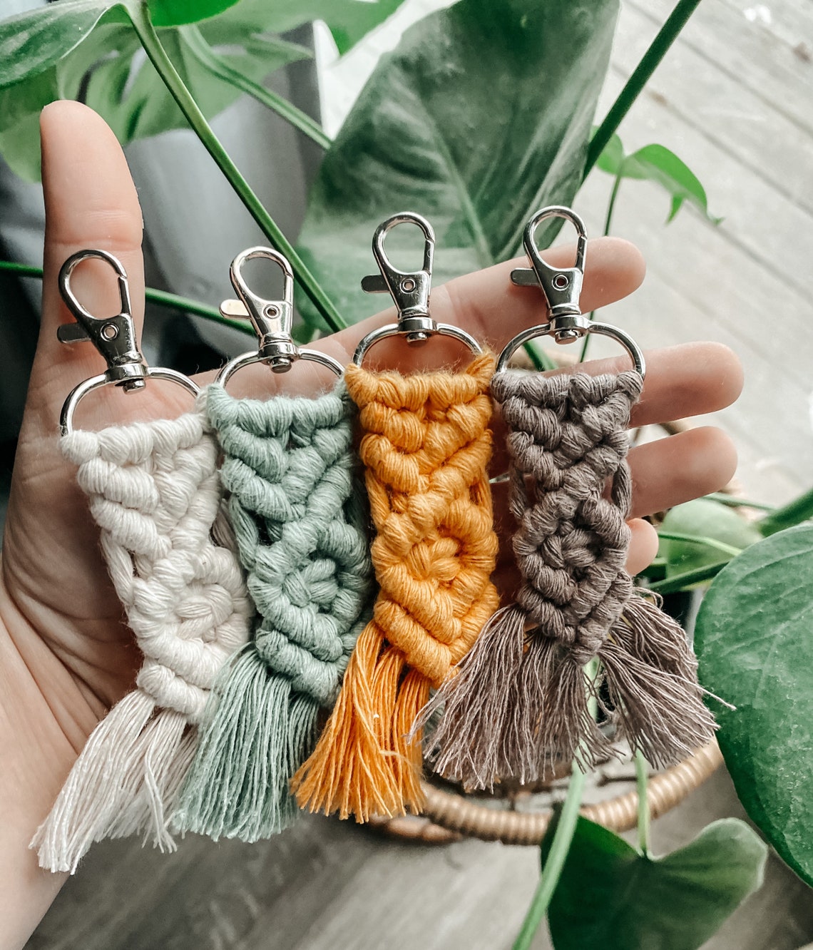 Handmade macrame keychains small keychains macrame keychain Etsy