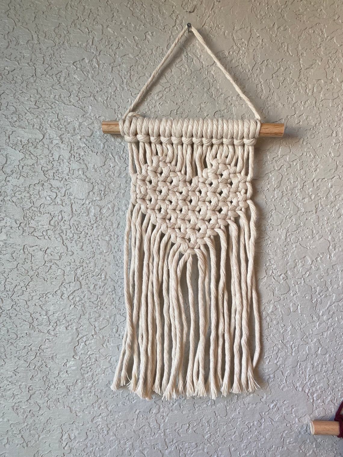 Macrame Heart Wall Hanging Small Heart Hanging Macrame Etsy