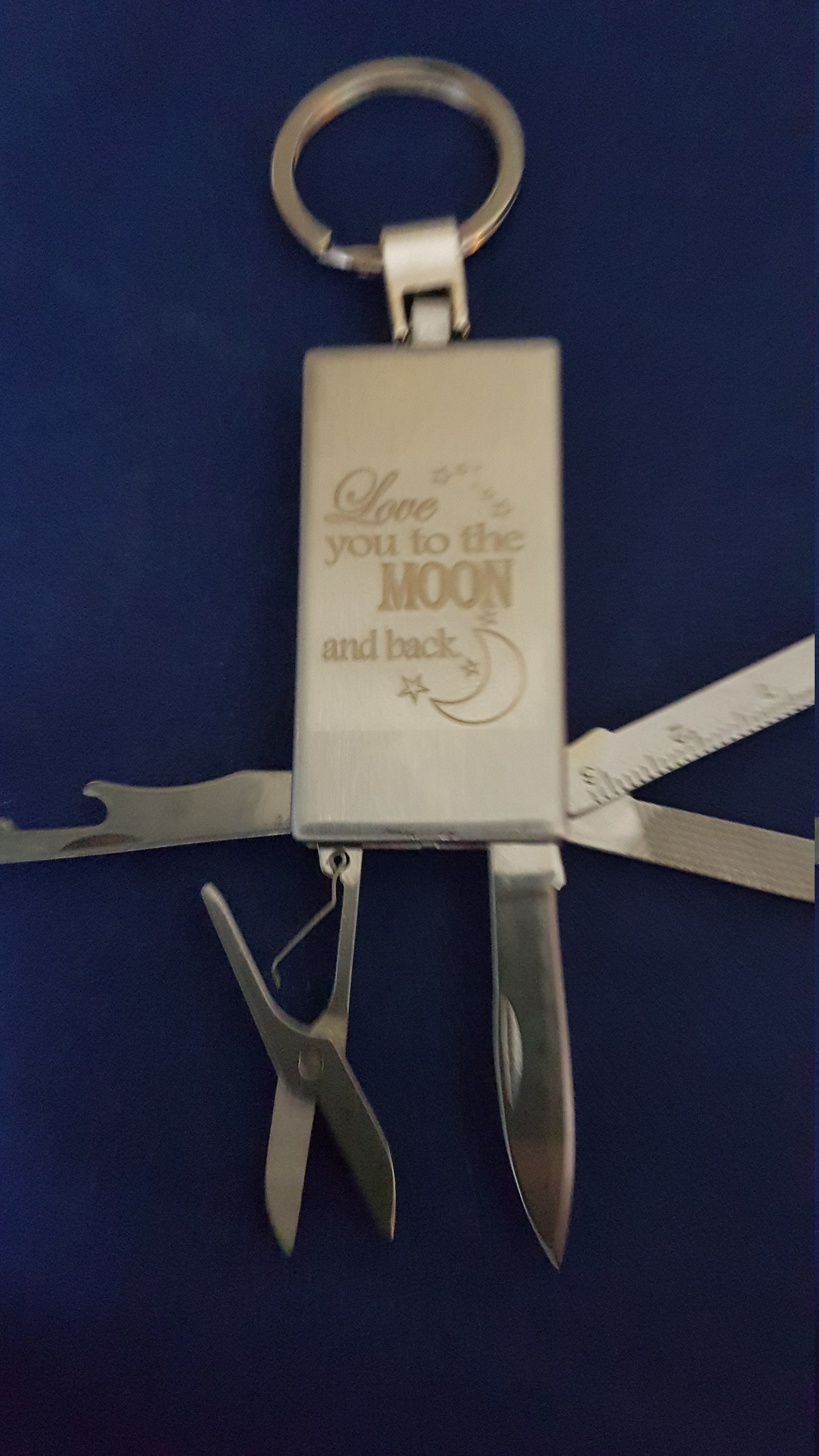 Multi tool keyring stainless steel engraved both sides Etsy