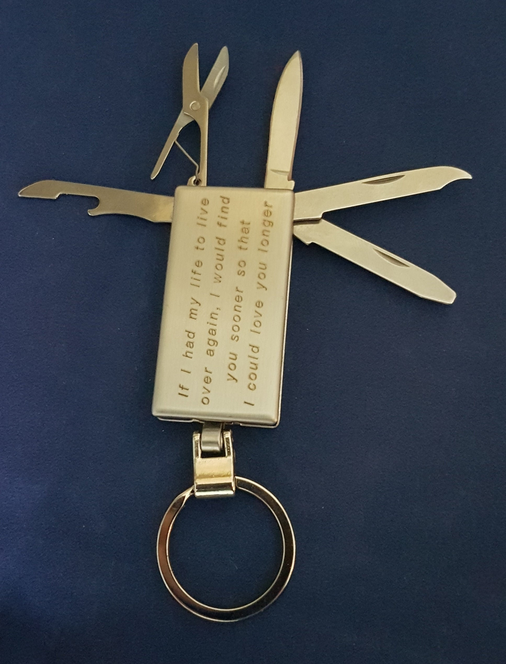 Multi tool keyring stainless steel engraved both sides Etsy