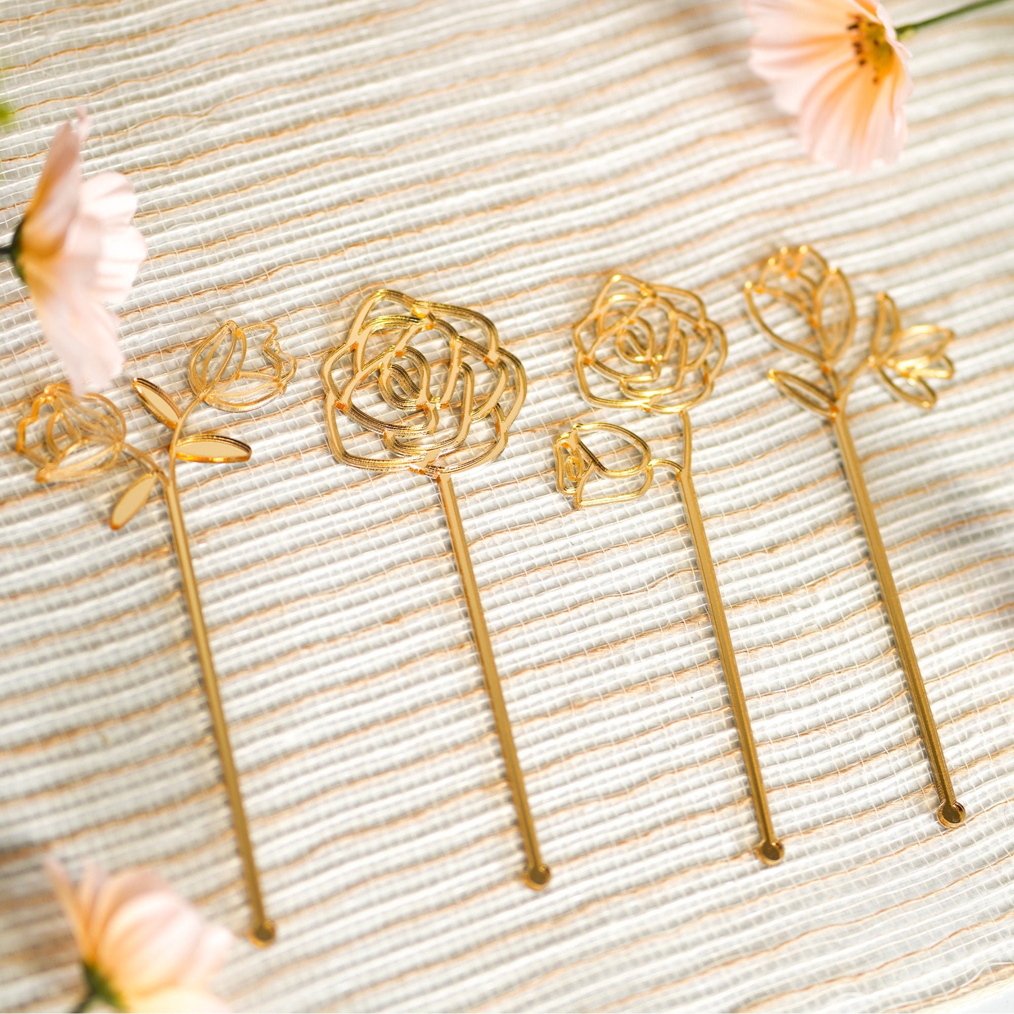 Floral Stir Sticks Set of 10 Ideal for Swizzle Sticks Etsy