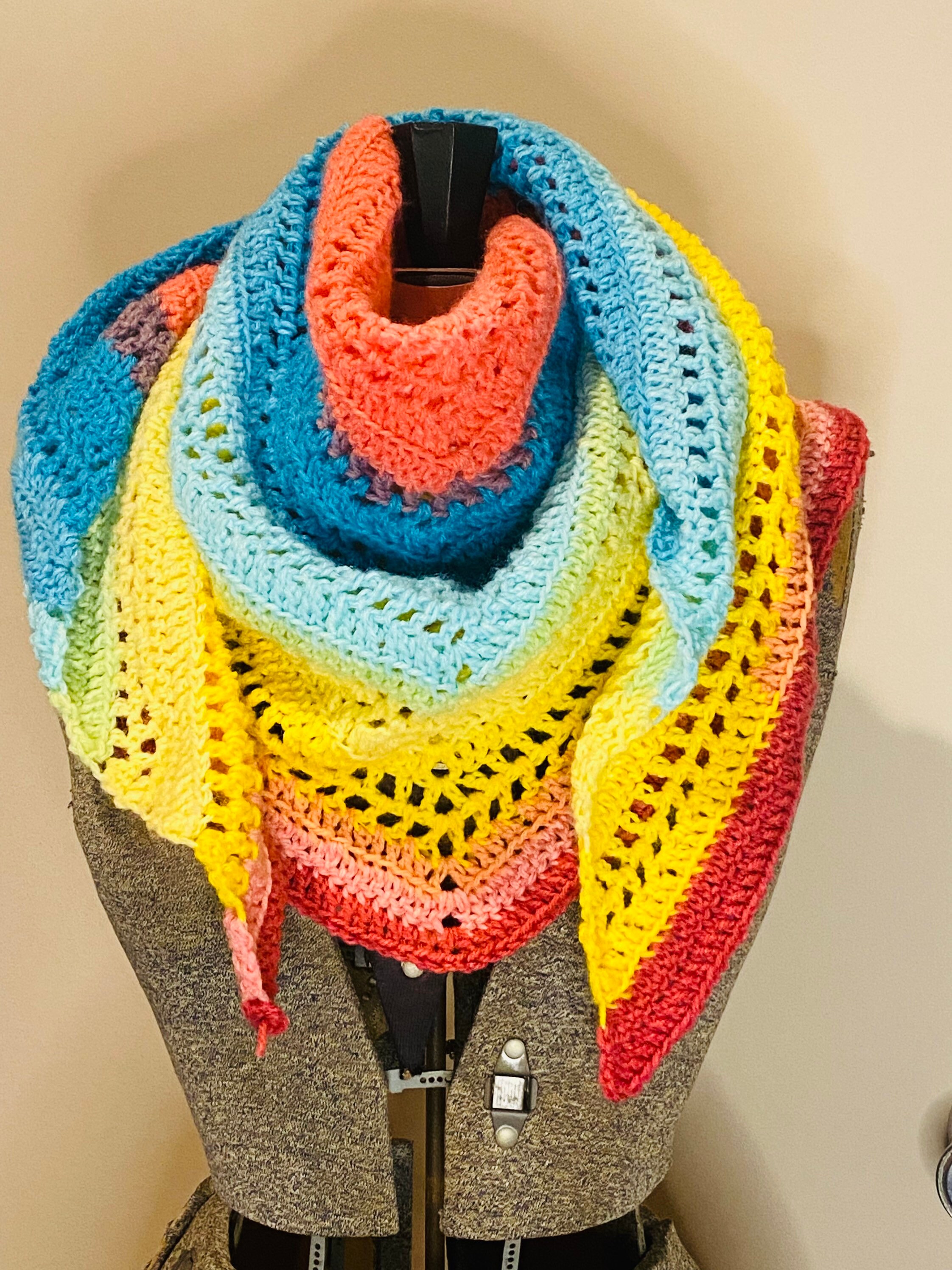 Colorful Kaleidoscope Shawls 100 Acrylic Etsy