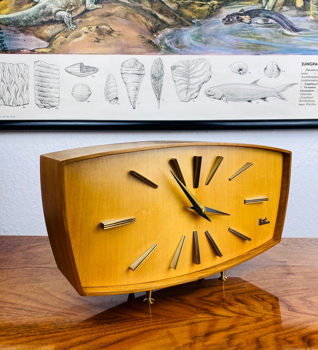 Stunning Unique Table Clock From the 1960s Mid Century Etsy