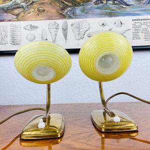 Mid Century Bedside Lamps - Brass Lights - Pair of Table Lamps German Design