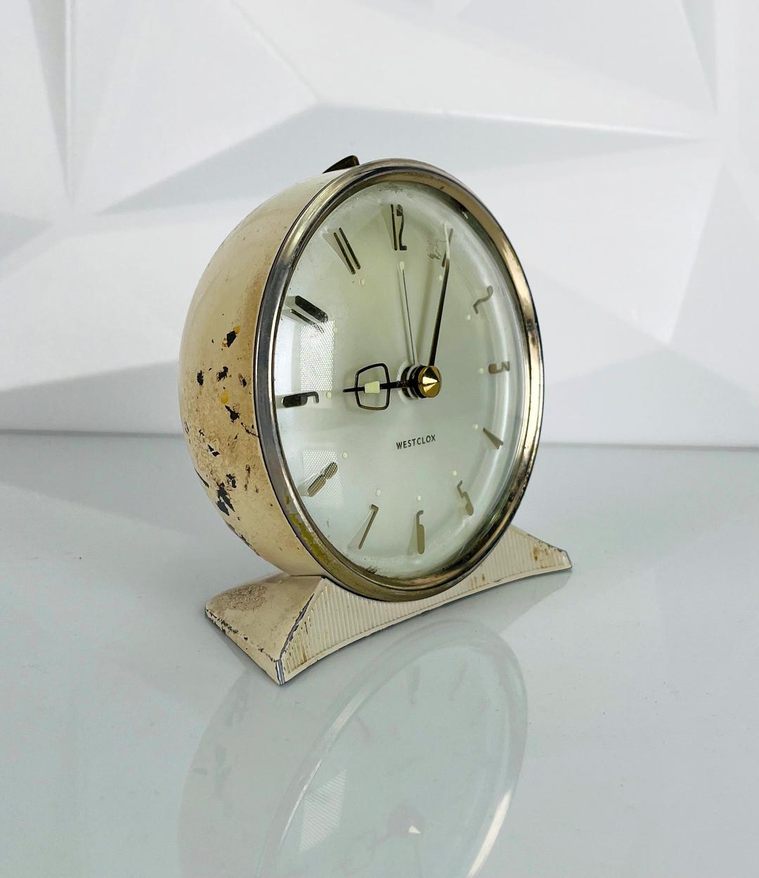 Well Preserved WESTCLOX Mini Alarm Clock, Mechanically Windable, Shabby ...