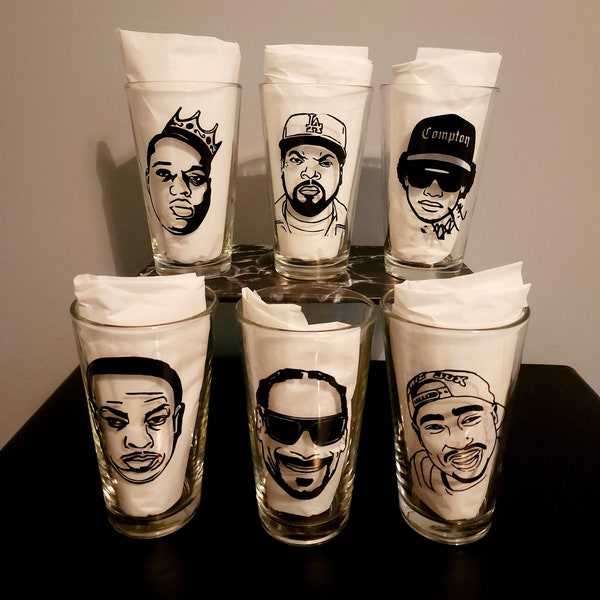 Gangsta Rap 15oz Beer Pint Glasses