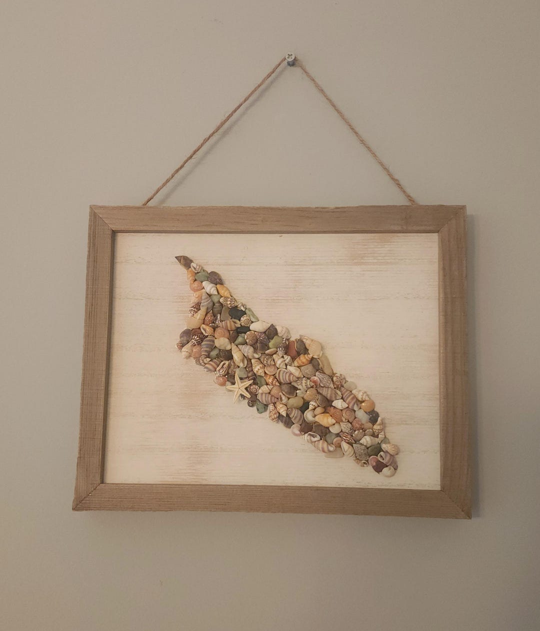 Aruba Map Shell & River Rock Wall Hanging - Etsy