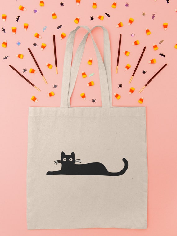 Black Cat Tote Bag Cats Hiding Tote Bag Cute Gift for Cat Lovers