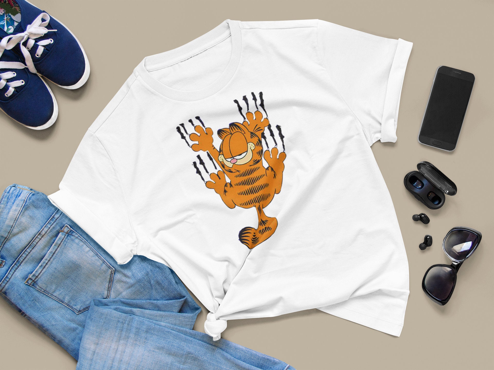 Discover Garfield The Cat Inspiriertes Lustige Katze Cartoon T-Shirt