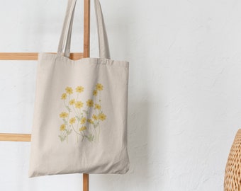 Sugarcrush Vertical yellow Print Design Tote Bag