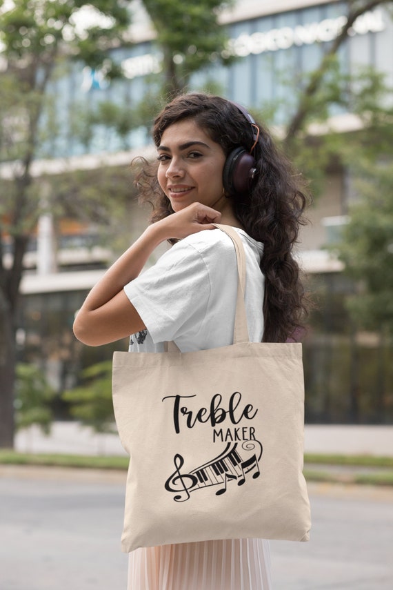 Funny Musician Tote Bag, Treble Marker Bag, Music Tote Bag, Piano