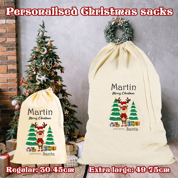 Personalisierter Weihnachtsbaum Weihnachtssack Rentier Weihnachtssack  Weihnachten Jungen Geschenk Mädchen Weihnachtsgeschenk Tasche  Weihnachtsabend Sack - .de