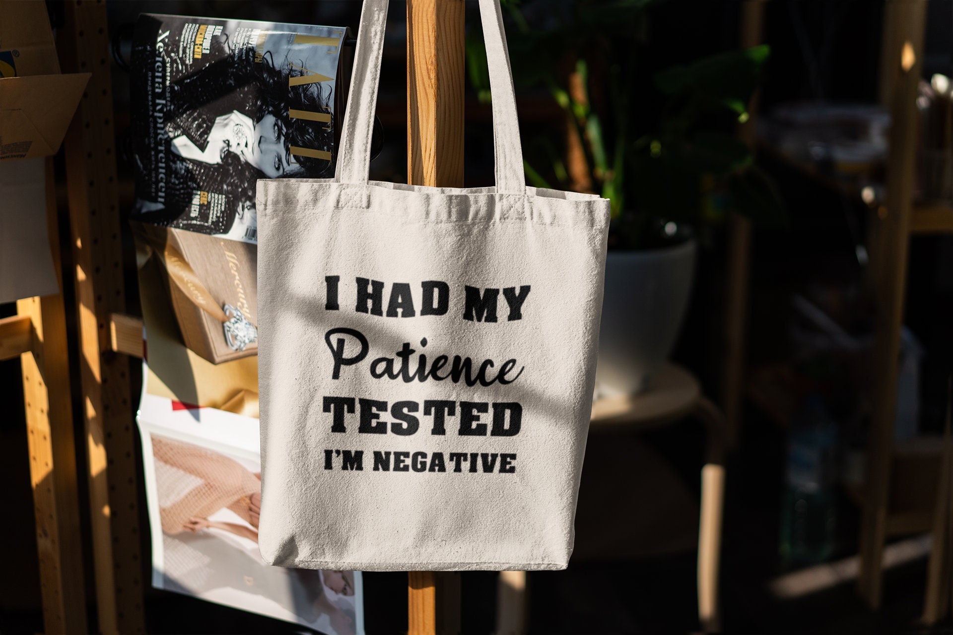 I Had My Patience Tested Im Negative Tote Bag Gift for Wife