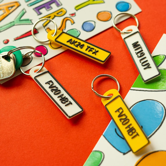 Personalized 3d-printed Number Plate Keyring | Stylish and Multicolored Key Accessories for Key Safety - Australia