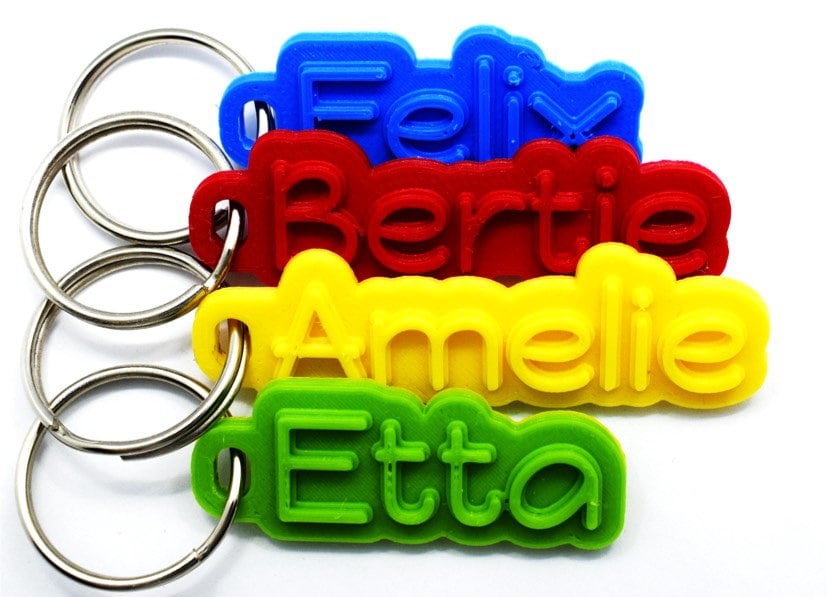 Bulk Custom 3D Acrylic Name Tag Personalized Keychain Backpack Luggage Tag 50pcs