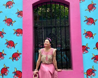San Antonino Oaxaca hand embroidered with silk threads blouse Size M NWT
