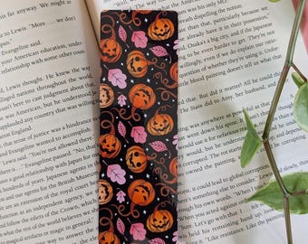 Spooky Pumpkin Patch Bookmark | Halloween, Spooky Season, Bookish Gift, Bookworm, Book accessories, Page holder, Librarian Gift, Reader Gift