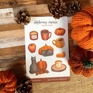 Fall Cozy Sticker Sheet | Autumn, Bullet Journal Stickers, Planner Stickers, Bujo Stickers, Journal Stickers, Scrapbook Stickers