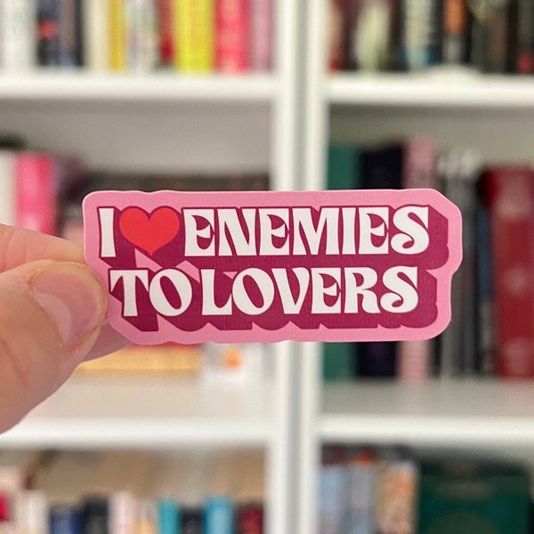 I Heart Enemies to Lovers Sticker | Bookish Sticker, Kindle Sticker, MacBook decal, Laptop sticker, Cute Sticker, Vinyl Decal