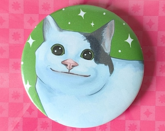 Beluga Meme Cat Button Fridge Magnet