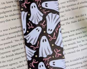Ghost Girly Bookmark | Halloween, Spooky Season, Bookish Gift, Bookworm, Book accessories, Page holder, Librarian Gift, Reader Gift