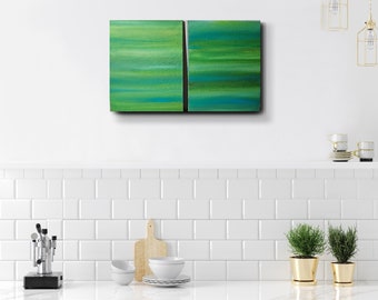 Serene Green Diptych