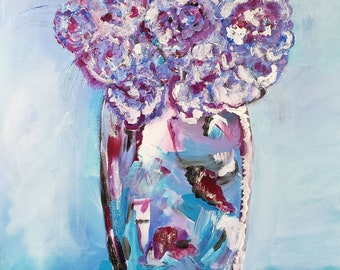 Vase of Purple Flowers
