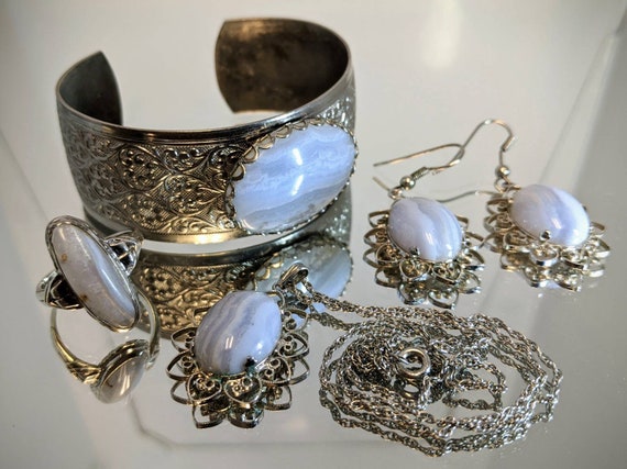 Vintage Ellensburg Blue Jewelry Set - image 1